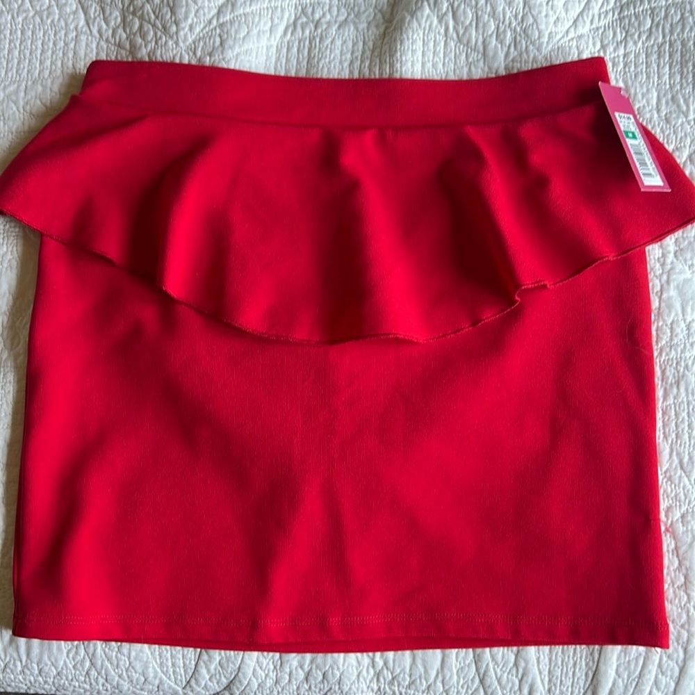 NWT Target Xhilaration Red Bodycon Mini Skirt with Zipper Size Medium